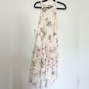 Torrid Floral High Low Dress - Cream and Pink